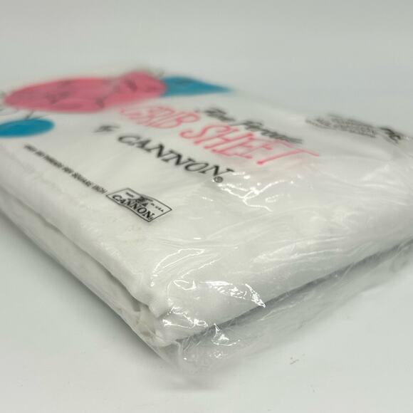 Vintage Cannon Crib FITTED Sheet Fine Percale White Sealed NEW Made in USA - Picture 8 of 11